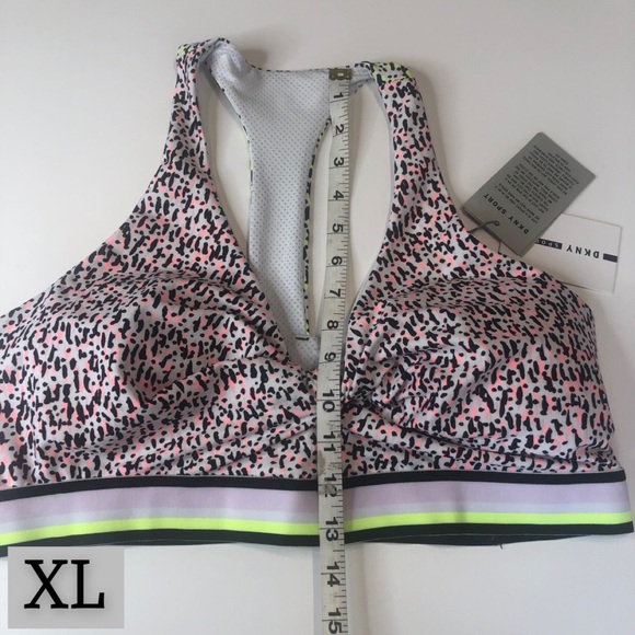 DKNY Sport Neon Pink & Yellow Patterned Sports Bra, Multiple Sizes, NWT!! - Picture 15 of 15